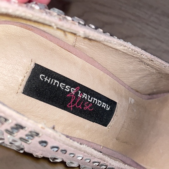 Chinese Laundry Elise sparkle platform heels with silver rhinestone 6 - Picture 7 of 12